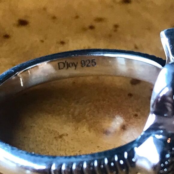 Natural Larimar Sterling Silver Turtle Ring Size 7 - Picture 5 of 8